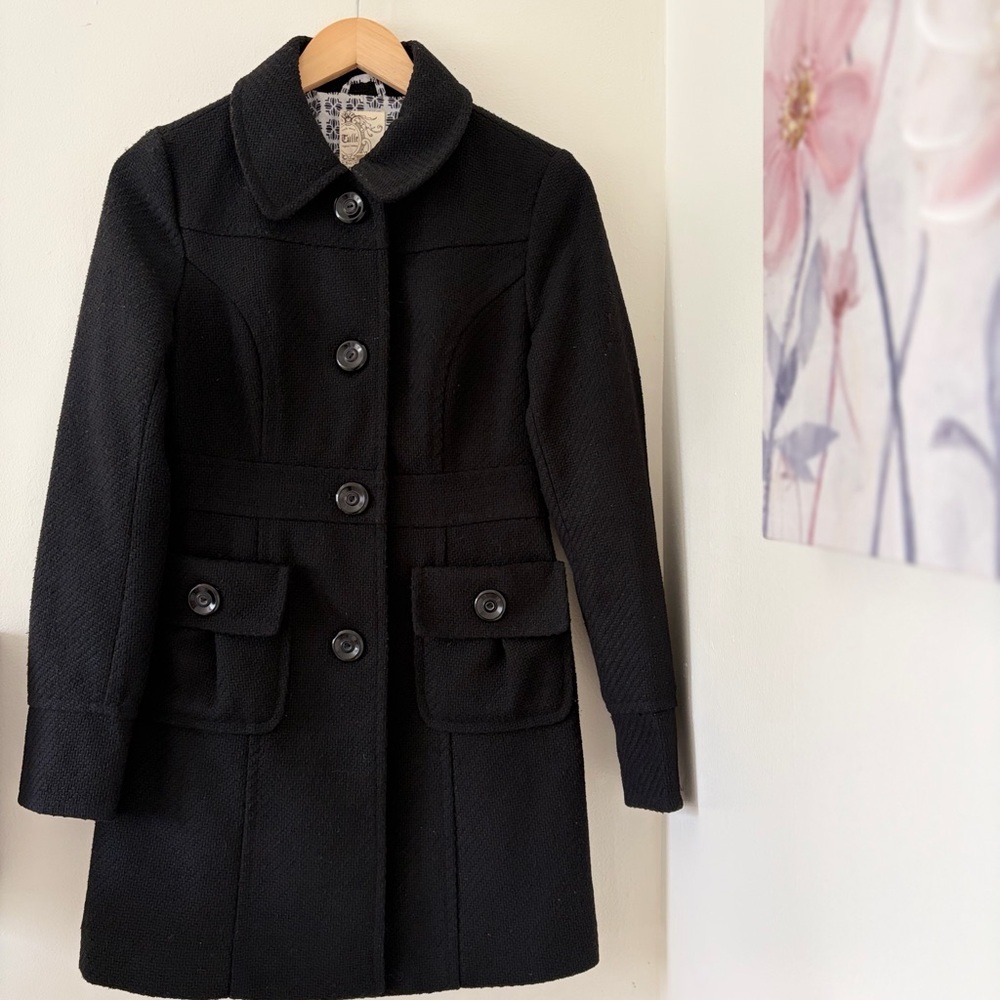 Tulle pea coat classic style
